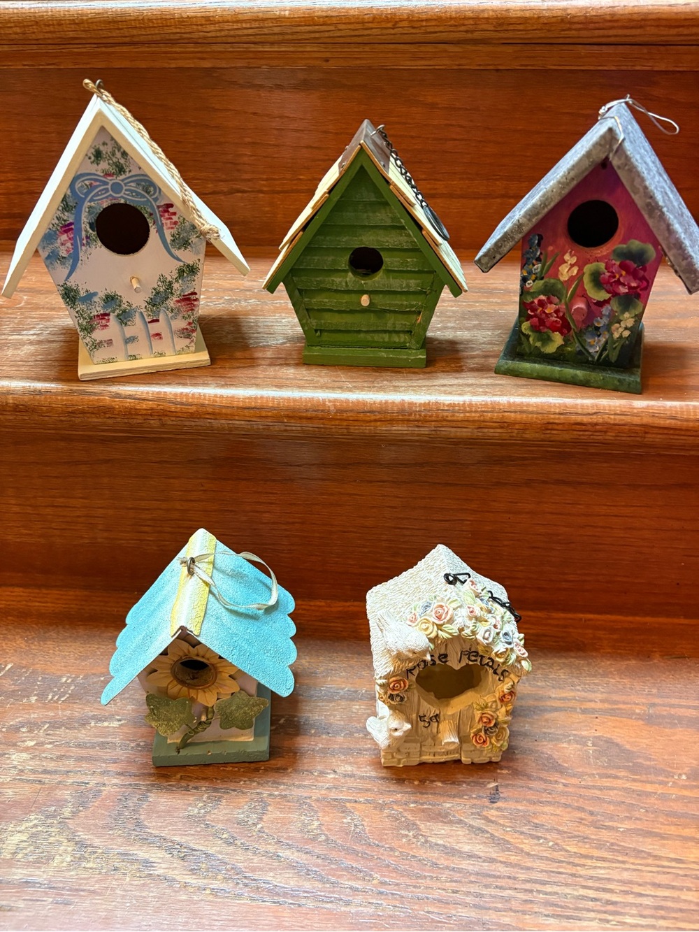 Decorative Mini Birdhouse Set - Assorted Colors
